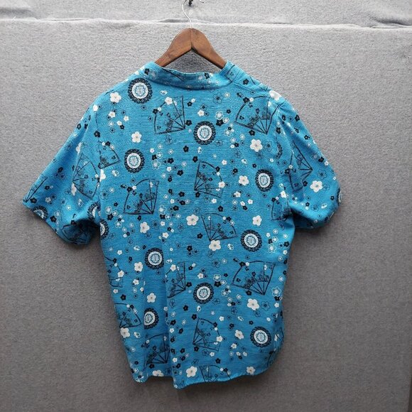 Dressbarn Woman Blue Floral Print Short Sleeve Blouse 18/20 Lightweight Comforta - Picture 4 of 4